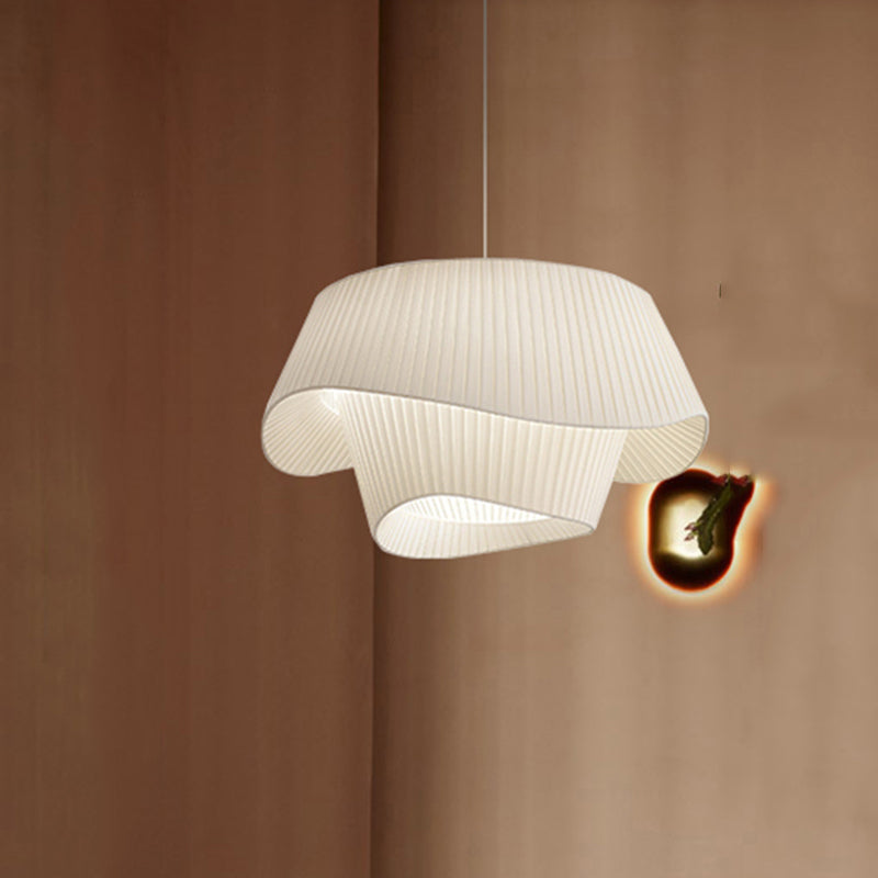 Layered Wavy Pleated Fabric Pendant