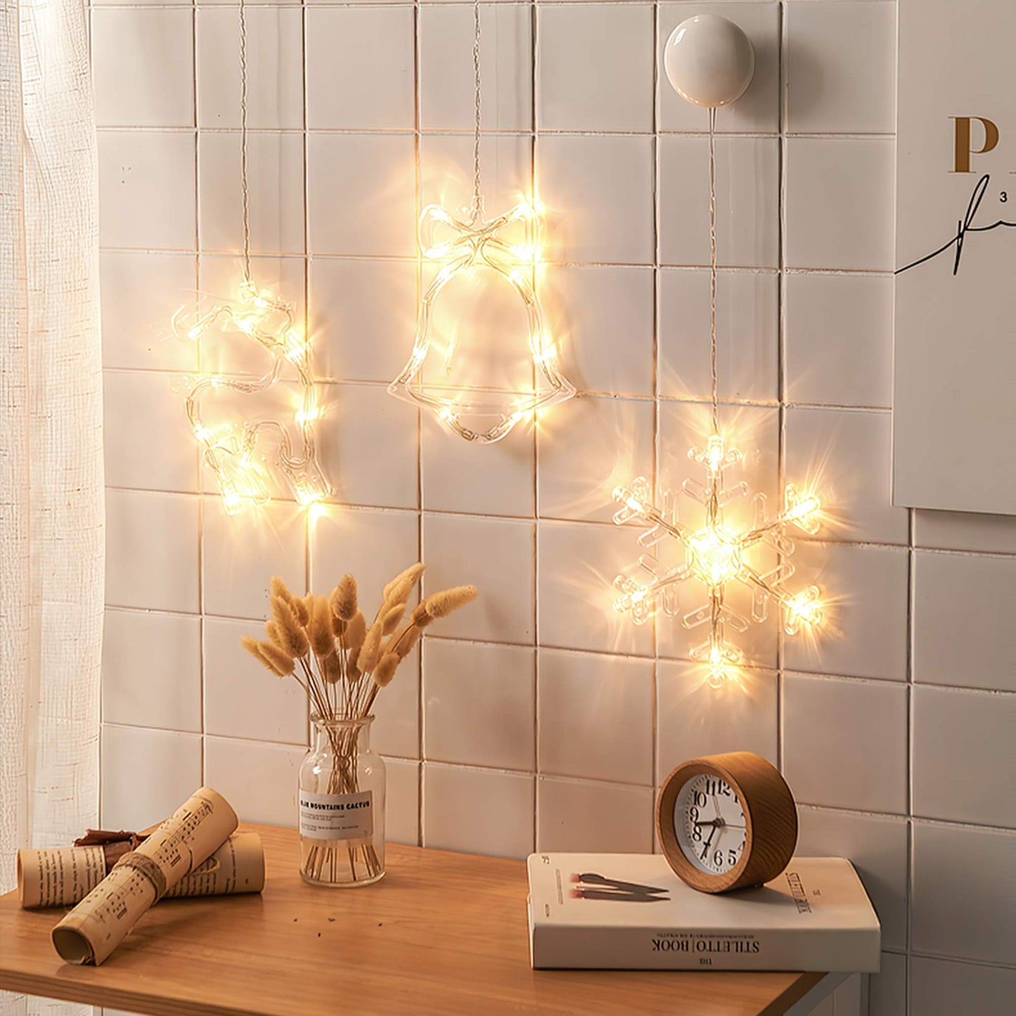 Christmas Window Hanging Lights with Suction Cup