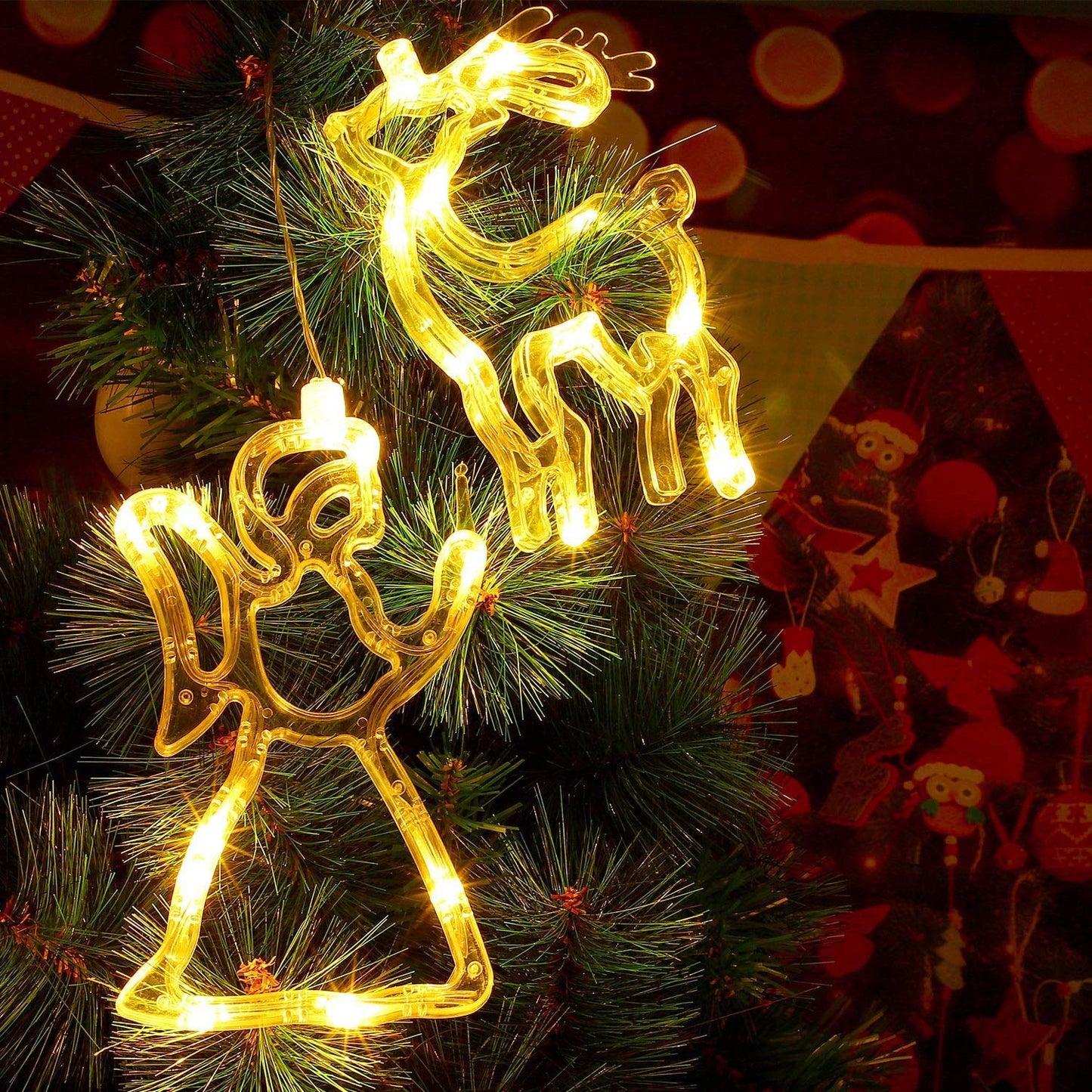 Christmas Window Hanging Lights with Suction Cup