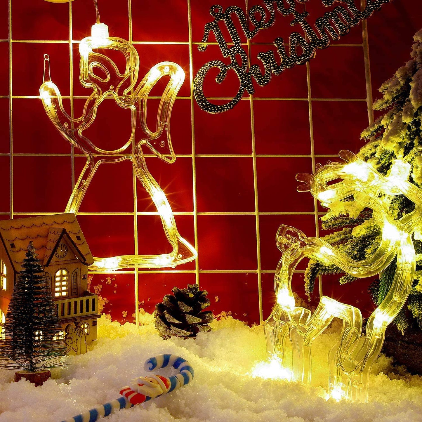 Christmas Window Hanging Lights with Suction Cup