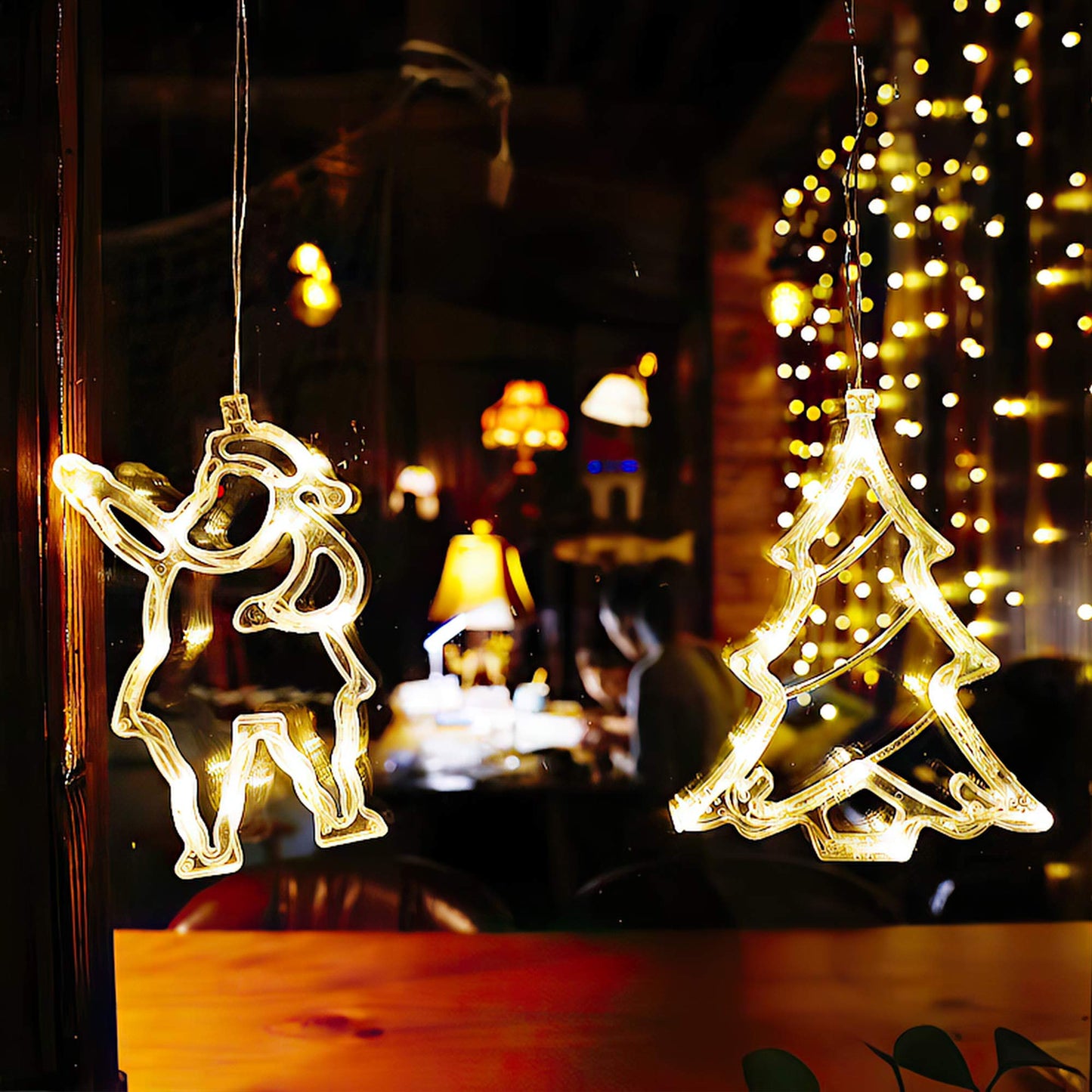 Christmas Window Hanging Lights with Suction Cup