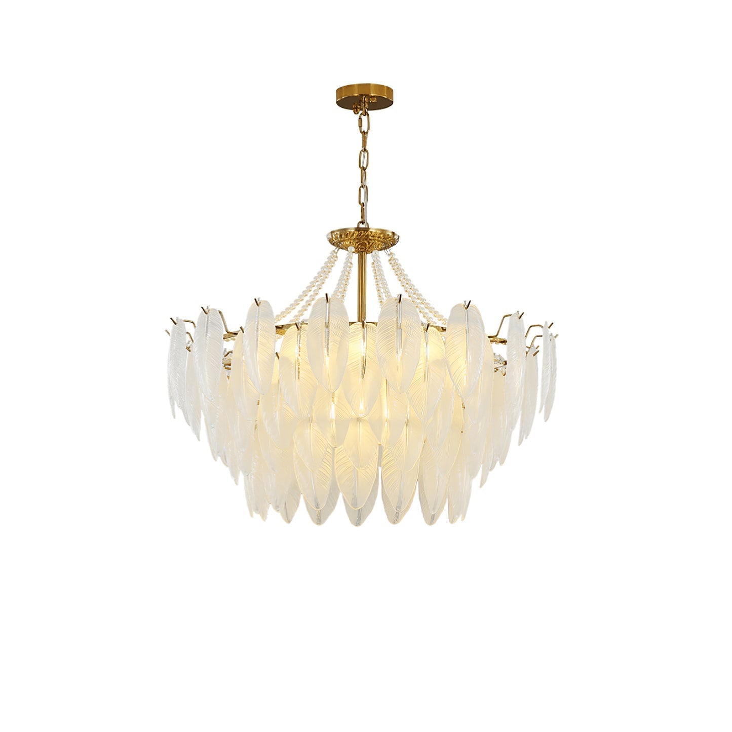 Tiered Crystal Feather Chandelier