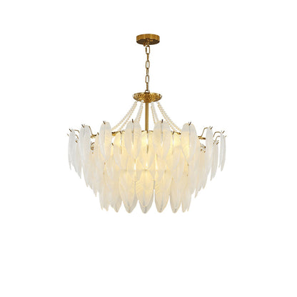 Tiered Crystal Feather Chandelier