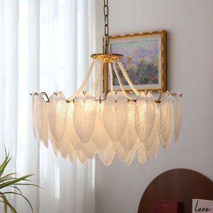 Tiered Crystal Feather Chandelier