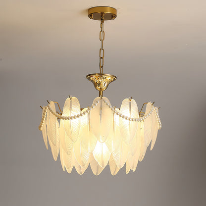 Tiered Crystal Feather Chandelier