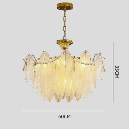 Tiered Crystal Feather Chandelier