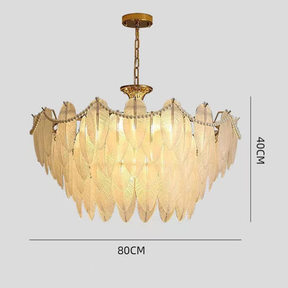 Tiered Crystal Feather Chandelier