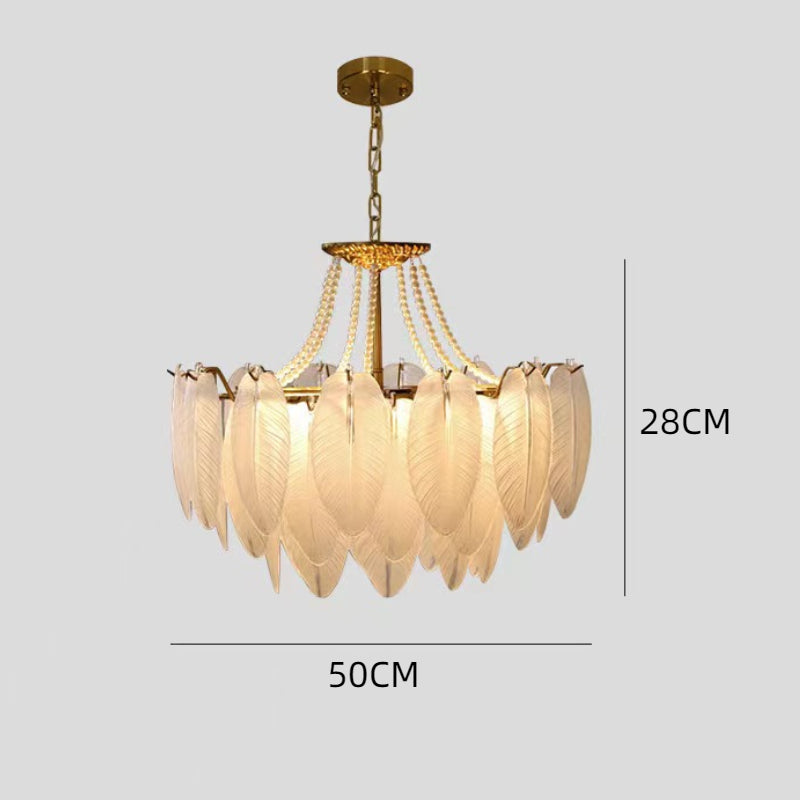 Tiered Crystal Feather Chandelier
