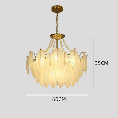 Tiered Crystal Feather Chandelier