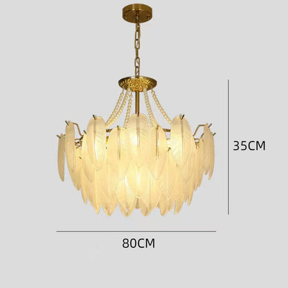 Tiered Crystal Feather Chandelier