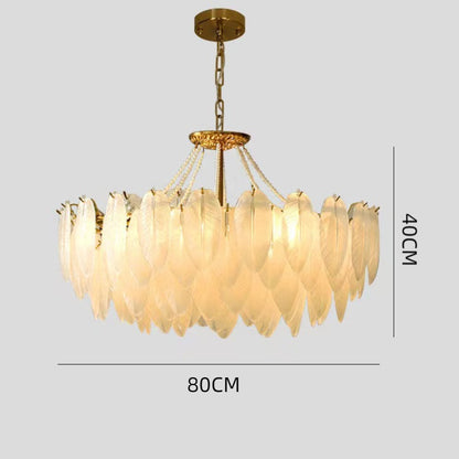 Tiered Crystal Feather Chandelier