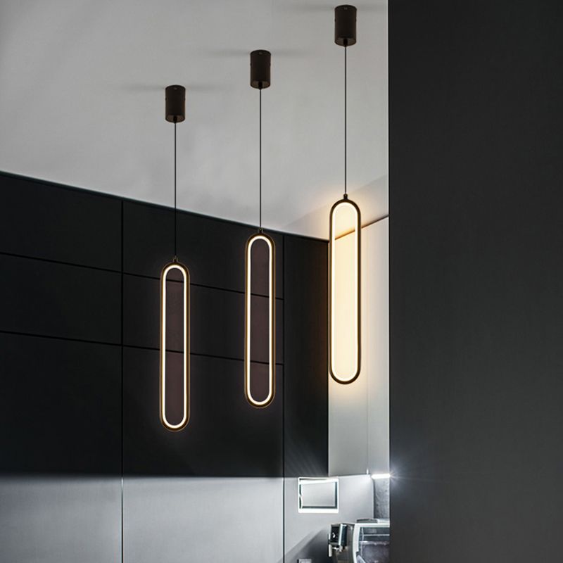 Slim Oval Tube Pendant Light