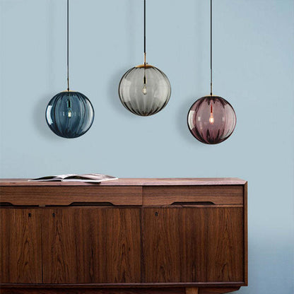 Coloured Glass Ball Pendant Lamp
