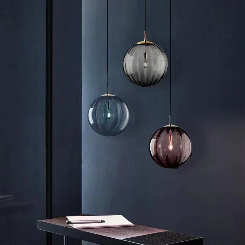 Coloured Glass Ball Pendant Lamp