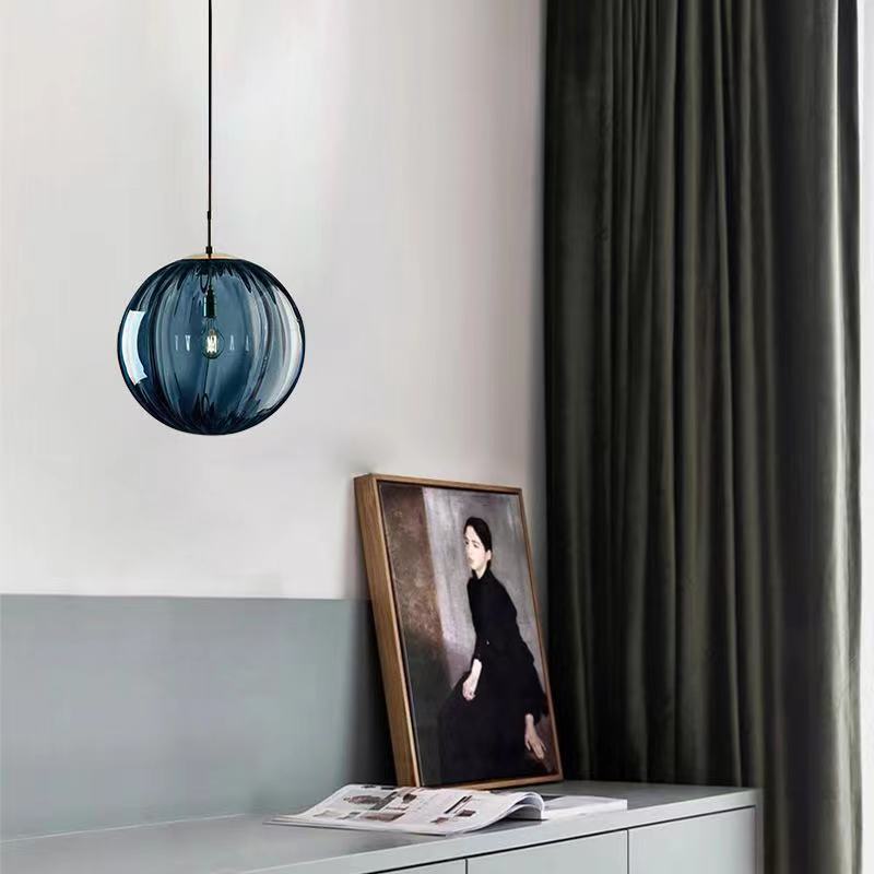 Coloured Glass Ball Pendant Lamp