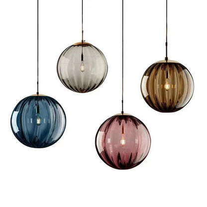Coloured Glass Ball Pendant Lamp