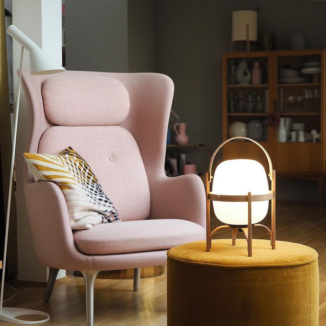 Japanese Wood Base Glass Table Lamp