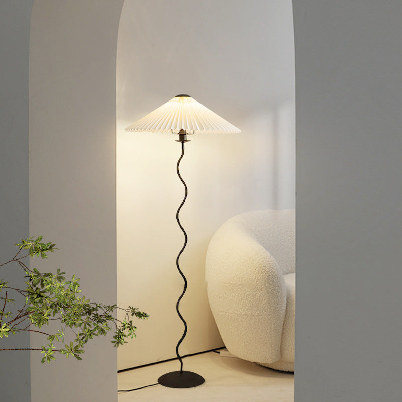 Nordic Pleated Umbrella Floor Lamp Led lights-[Modern pendant lighting for bedroom and living space]-Demolights UK