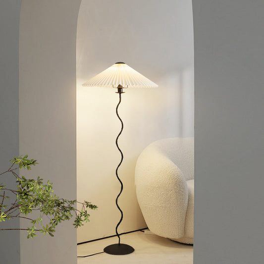 Nordic Pleated Umbrella Floor Lamp Led lights-[Modern pendant lighting for bedroom and living space]-Demolights UK