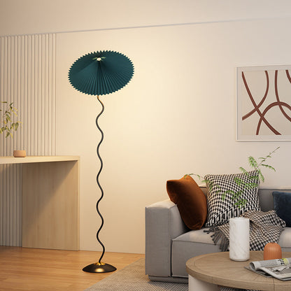 Pleated Umbrella Floor Lamp, 150cm
