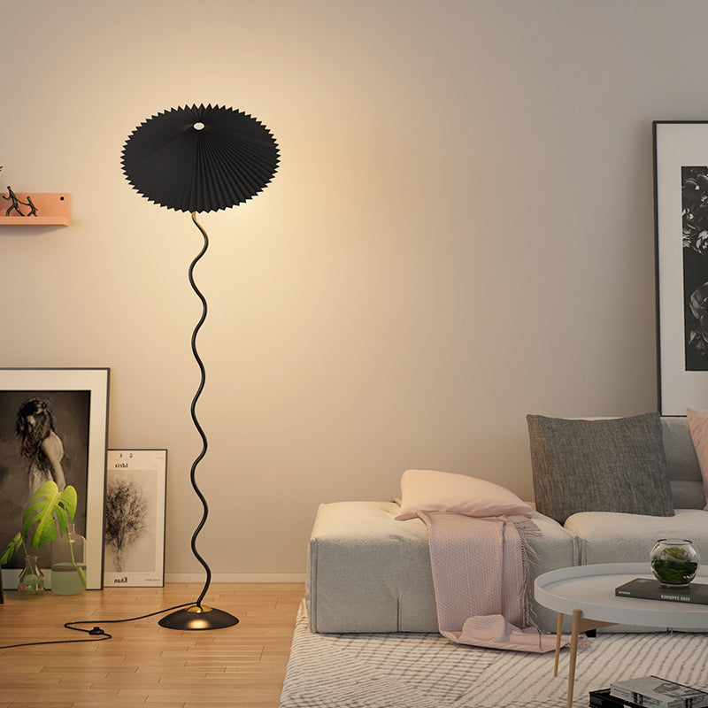 Pleated Umbrella Floor Lamp, 150cm