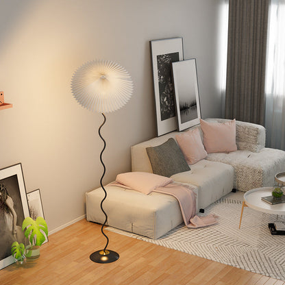 Pleated Umbrella Floor Lamp, 150cm