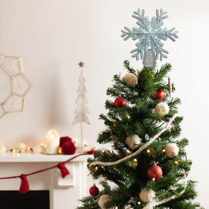 Rotating LED Snowflake Tree Topper