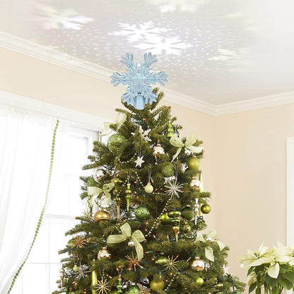Rotating LED Snowflake Tree Topper
