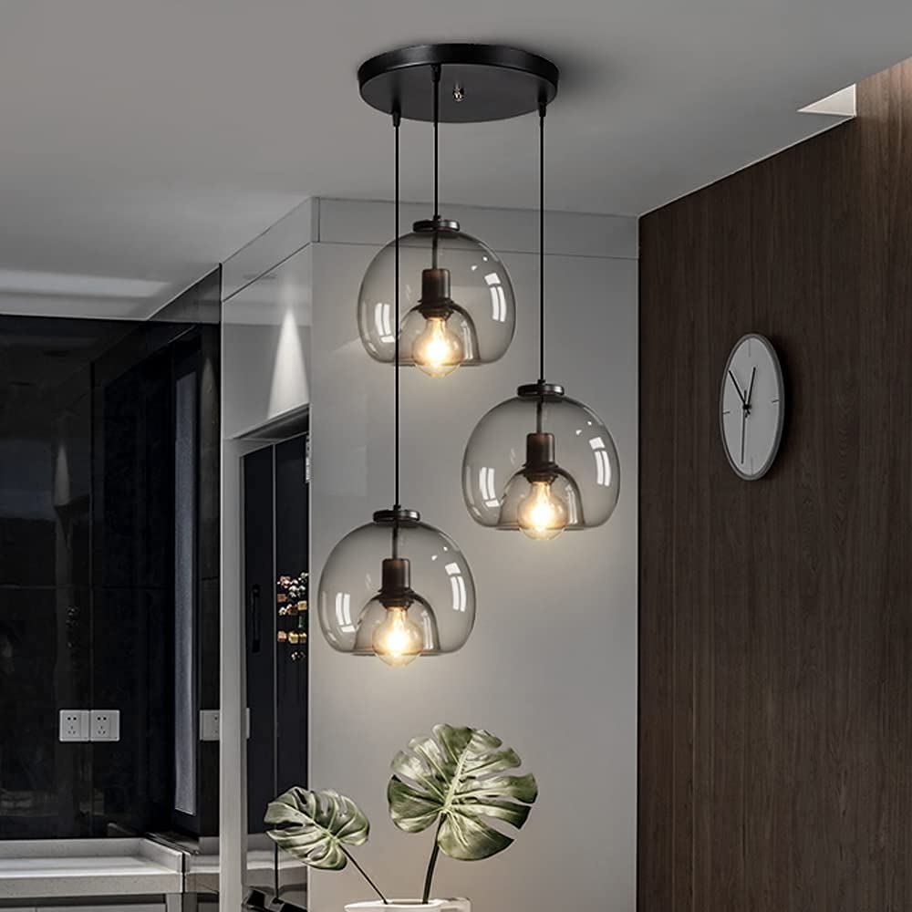 Smoky Grey Glass Pendant Fixture