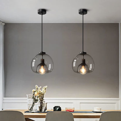 Smoky Grey Glass Pendant Fixture