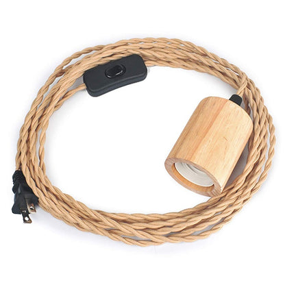 Wood and Rope Pendant Cord Kit with Switch