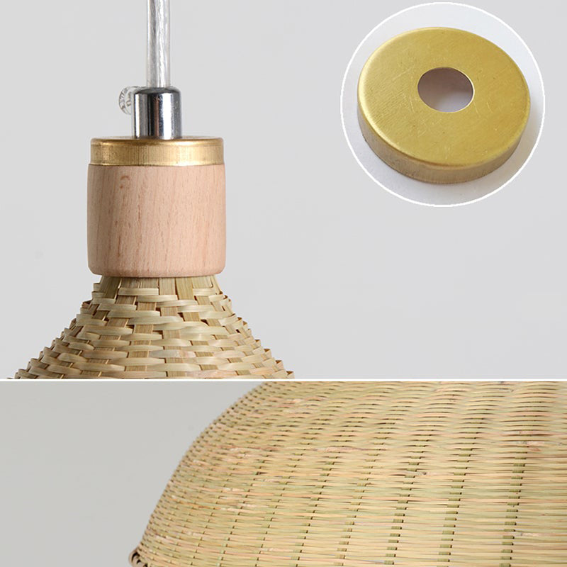 Bamboo Wicker Straw Hat Pendant Shade