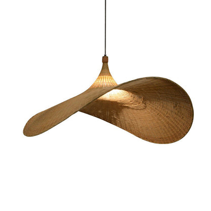 Bamboo Wicker Straw Hat Pendant Shade