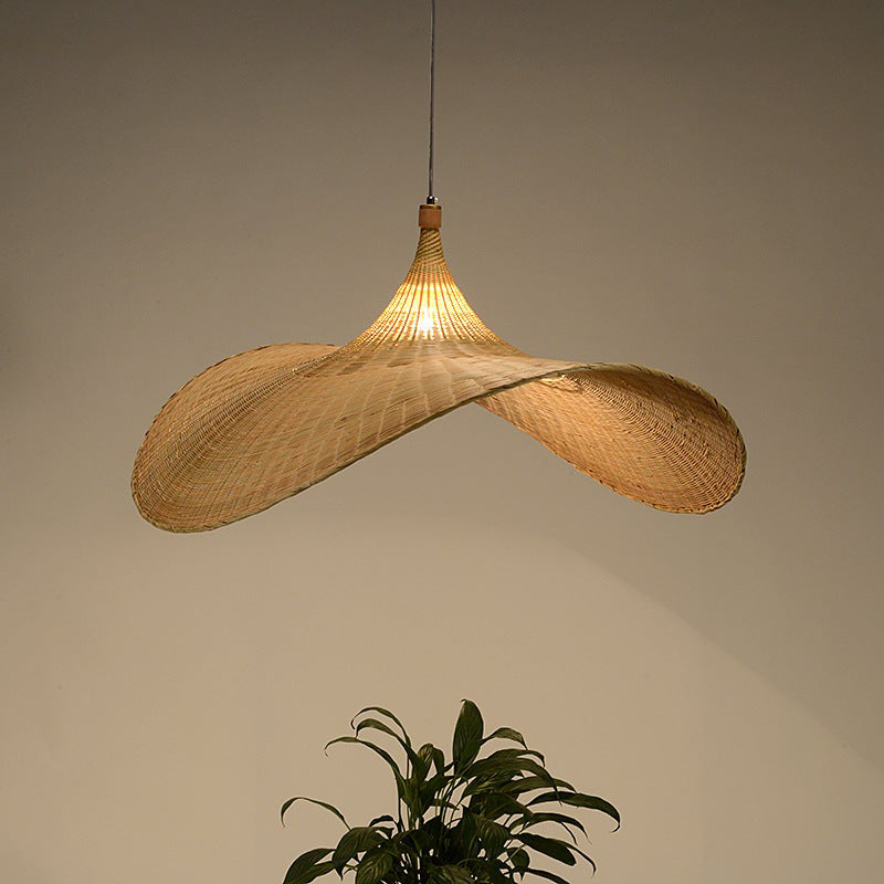 Bamboo Wicker Straw Hat Pendant Shade