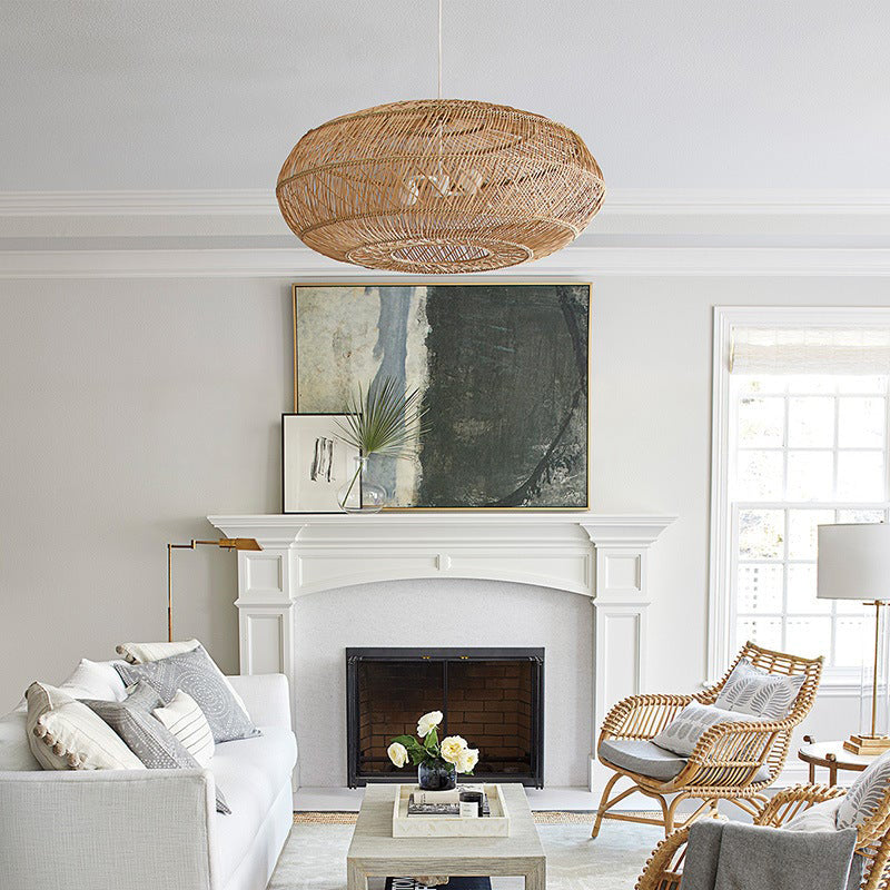 Rattan Woven Lantern Chandelier