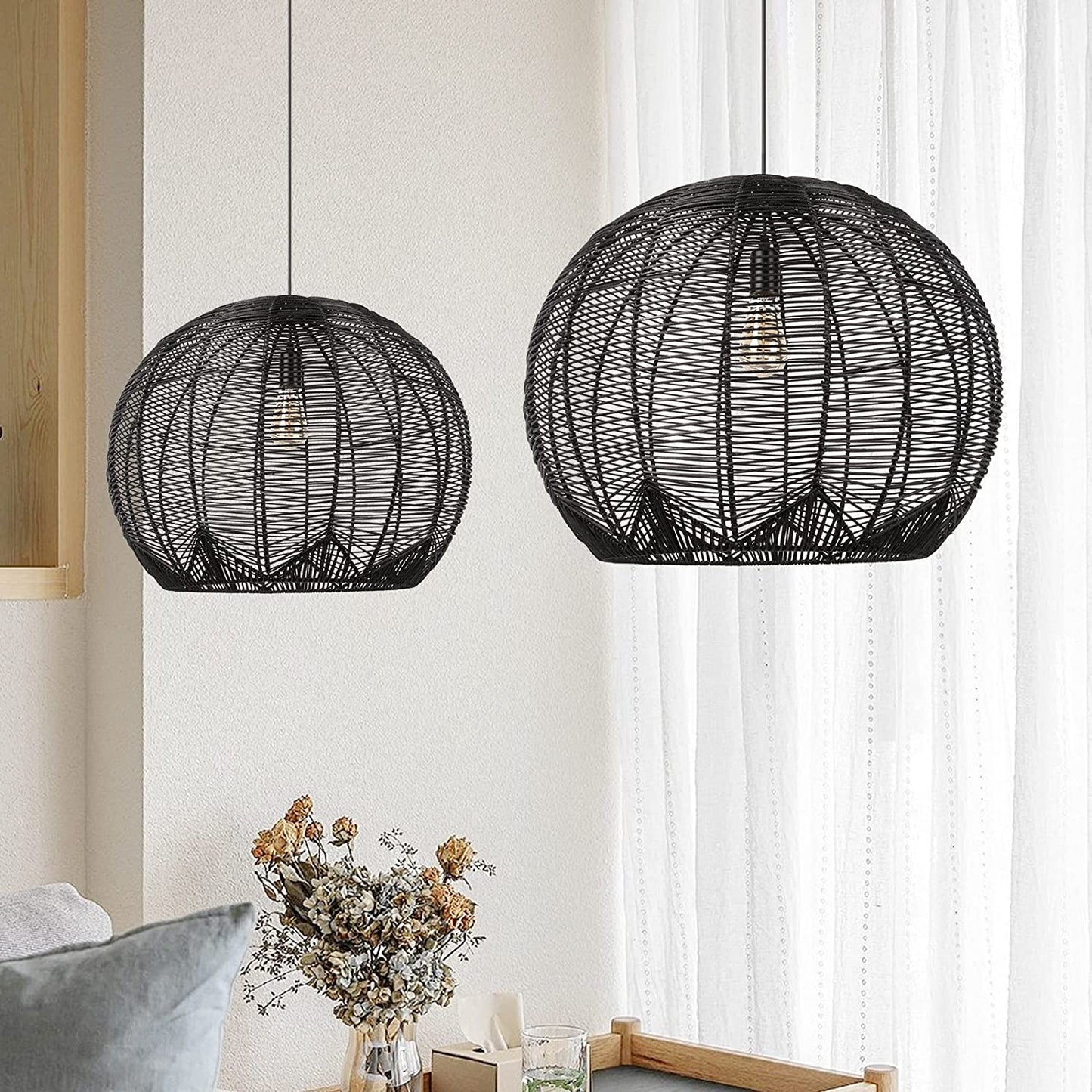 Japanese Rattan Woven Pendant Shade
