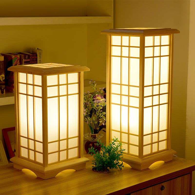 Wood and Rattan Tatami Table Lamp