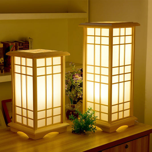 Wood and Rattan Tatami Table Lamp