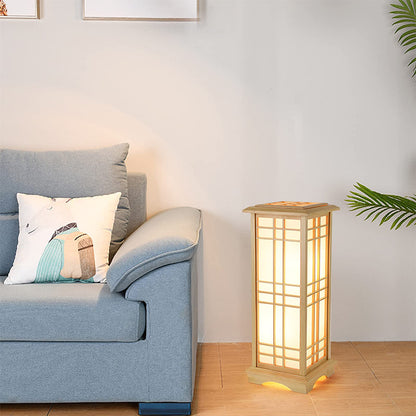 Wood and Rattan Tatami Table Lamp