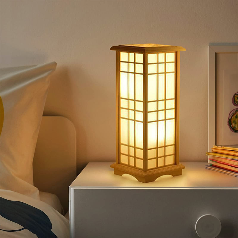 Wood and Rattan Tatami Table Lamp