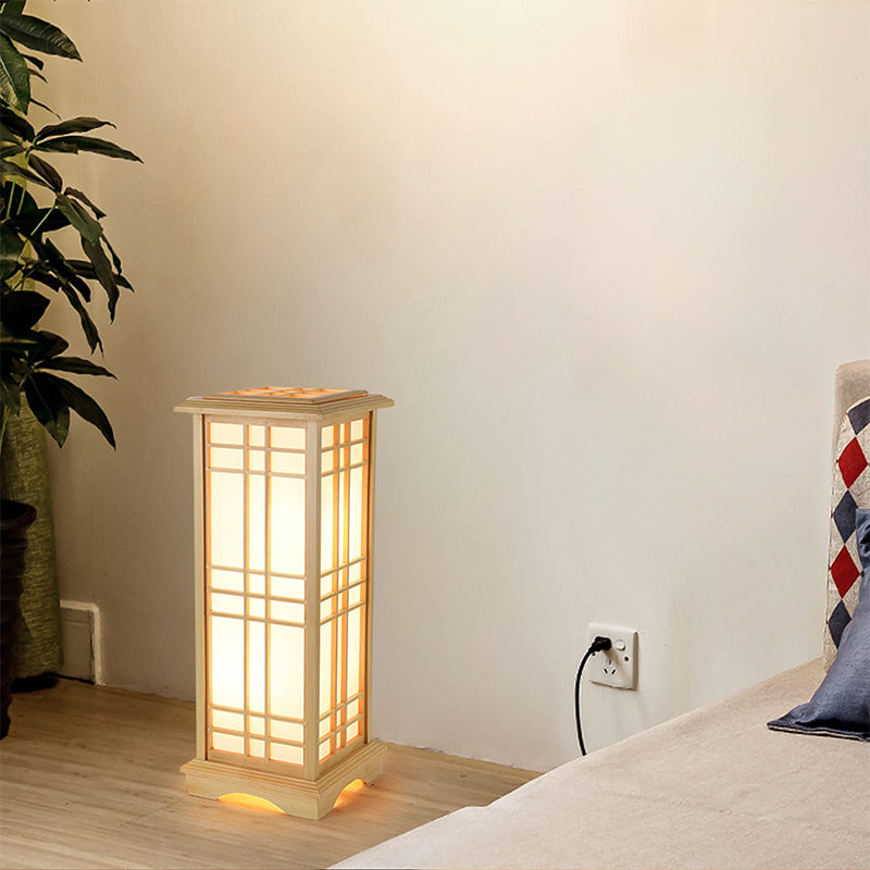 Wood and Rattan Tatami Table Lamp