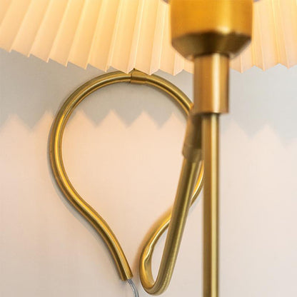 Pleated Shade Brass Table Lamp