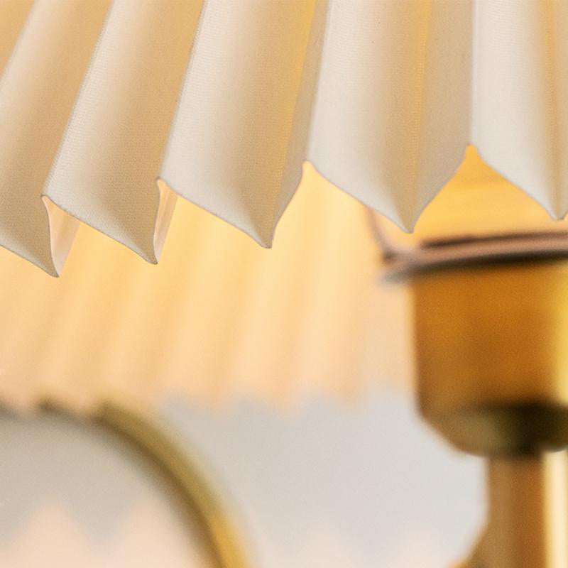 Pleated Shade Brass Table Lamp