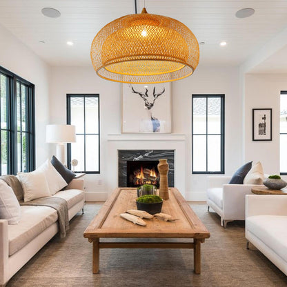 Pastoral Woven Bamboo Pendant Lamp
