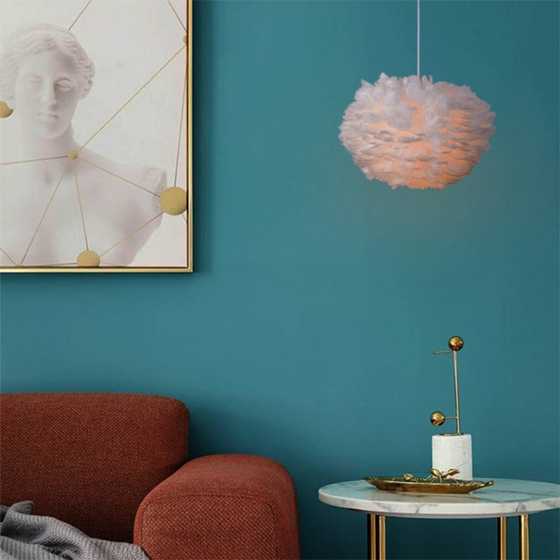 Feather Pendant Light in White or Grey
