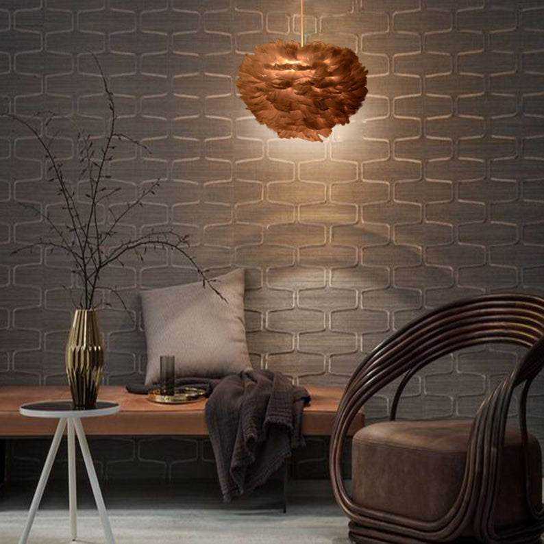 Feather Pendant Light in White or Grey
