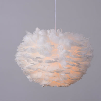 Feather Pendant Light in White or Grey