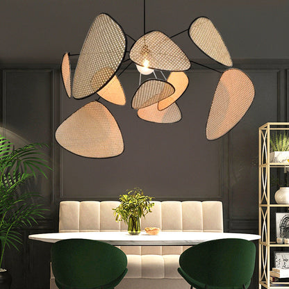 Cane Webbing Screen Chandelier