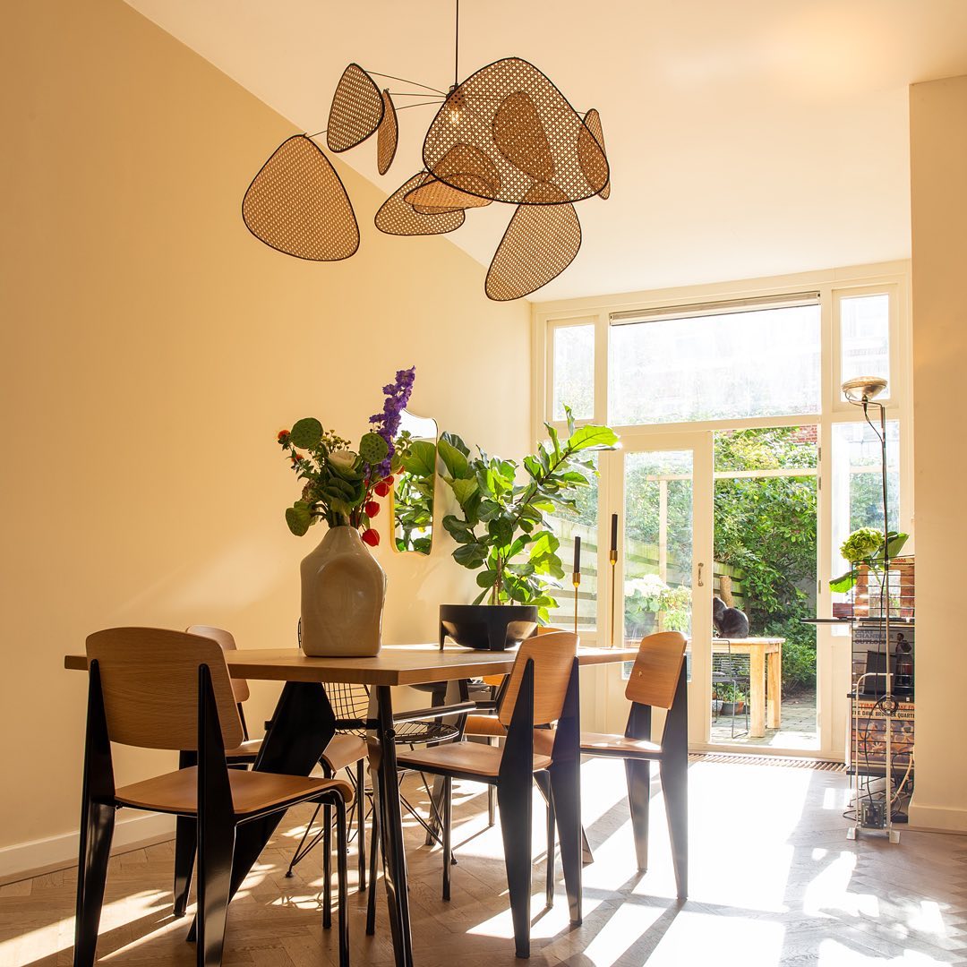 Cane Webbing Screen Chandelier