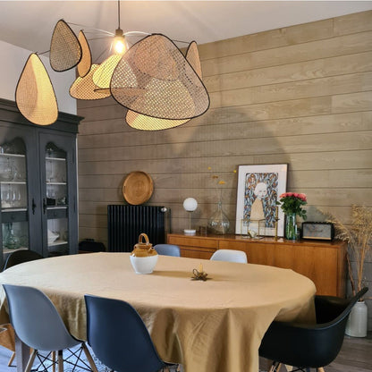 Cane Webbing Screen Chandelier